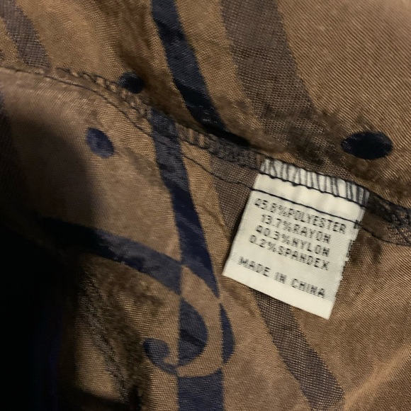 Blue and Gold Strapless Ruched Sundress silky lightweight - Picture 5 of 5